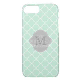 PixDezines diy colour/quatrefoil pattern/mint iPhone 8/7 Case