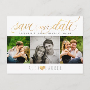 PixDezines DIY colour/Save our Date/Faux Gold Postcard