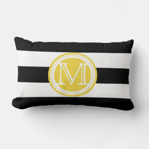 PixDezines DIY colour stripes/monogram Lumbar Pillow
