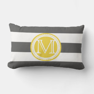 PixDezines DIY colour stripes/monogram Lumbar Pillow
