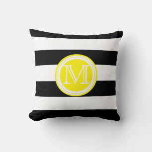 PixDezines DIY colour stripes/monogram Throw Pillow