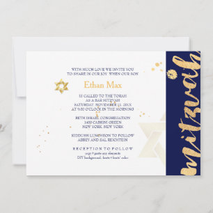 PixDezines DIY colour/Stylish Script/Bar Mitzvah Invitation