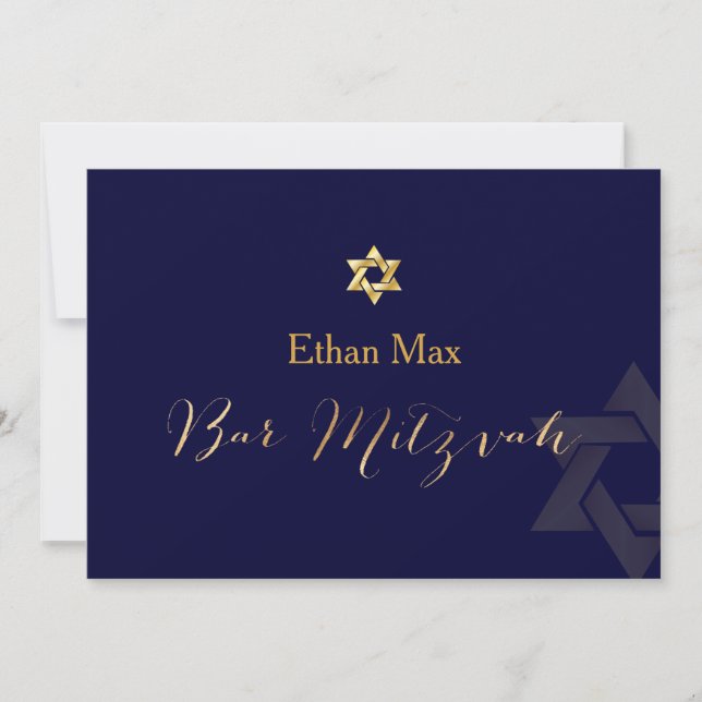 PixDezines DIY colour/Stylish Script/Bar Mitzvah Invitation (Front)