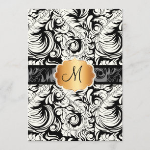 PixDezines DIY colour/vintage plume damask Invitation