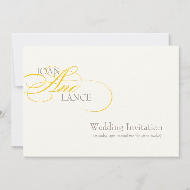 PixDezines DIY colour, yellow. fancy font... Invitation (Front)