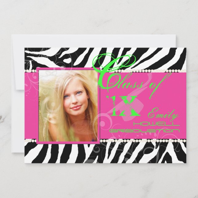 PixDezines diy colours/2012 Grads, zebra print Invitation (Front)
