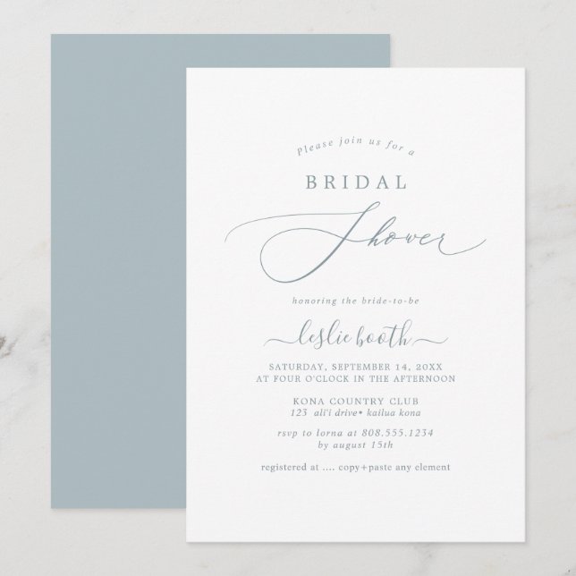 PixDezines DIY Colours Bridal Shower Invitation (Front/Back)
