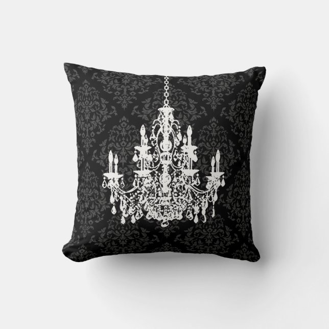 PixDezines diy colours/chandelier+josehpine damask Throw Pillow (Front)