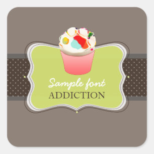 PixDezines diy colours, jelly bean cupcake Square Sticker