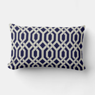 PixDezines diy colours/kew trellis/blue+yellow Lumbar Pillow