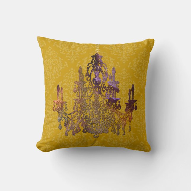 PixDezines diy colours/murano chandelier Throw Pillow (Front)