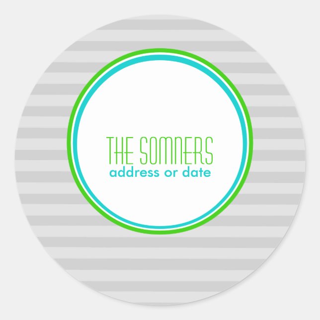 PixDezines DIY colours, plain stripes Classic Round Sticker (Front)