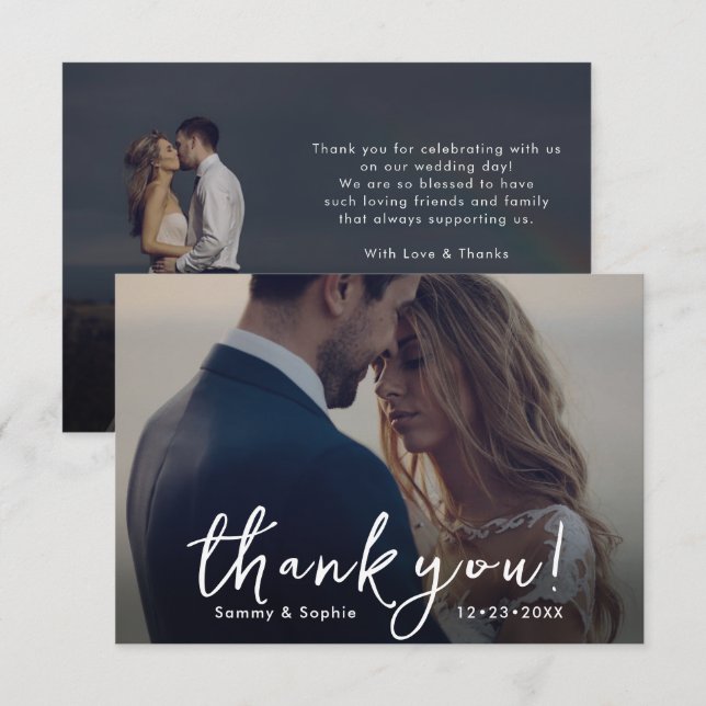 PixDezines DIY colours Script Thank You Card (Front/Back)