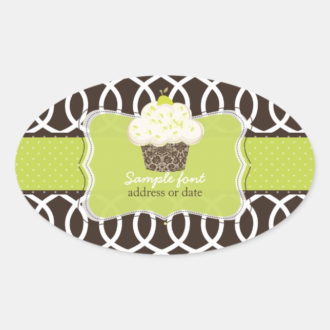 PixDezines diy fonts colours, keylime cupcake Oval Sticker (Front)