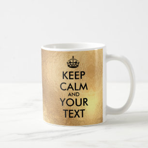 PixDezines DIY Keep Calm/Faux Gold/DIY Colour Coffee Mug