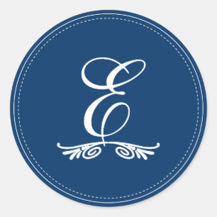 PixDezines DIY monogram+DIY colour/deco scrolls Classic Round Sticker