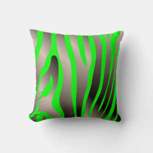 PixDezines diy neon background colours/zebra Throw Pillow