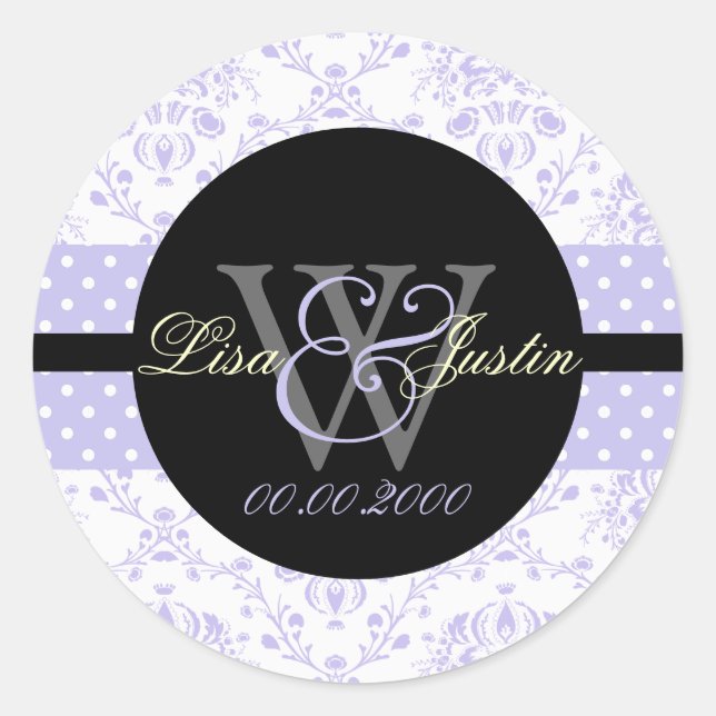 PIxDezines dolcè damask/DIY background colour Classic Round Sticker (Front)