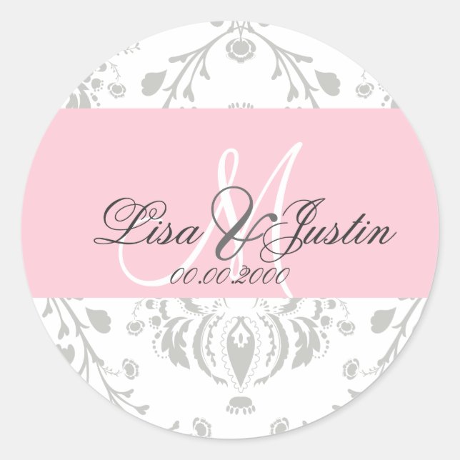 PixDezines dolcé damask diy colour Classic Round Sticker (Front)