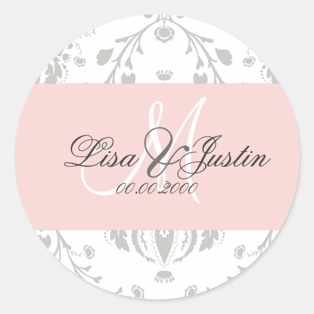 PixDezines dolcé damask diy colour Classic Round Sticker (Front)