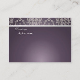 PixDezines Dolcè Damask/plum+ivory Place Card