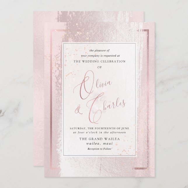 PixDezines Double Happiness, Blush Pink Invitation (Front/Back)