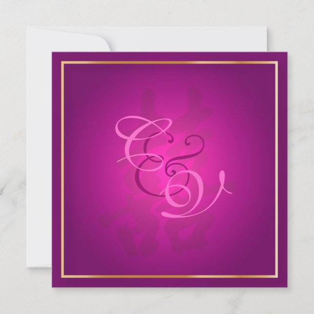 PixDezines Double Happiness, Chinese/Framboise Invitation (Front)