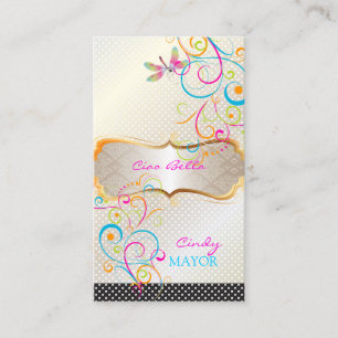 PixDezines Dragonflies Rainbow Swirls Business Card