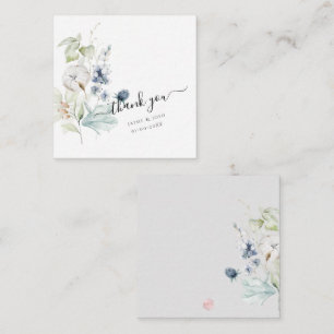 PixDezines Dusty Blue Watercolor Cotton Buds Note Card