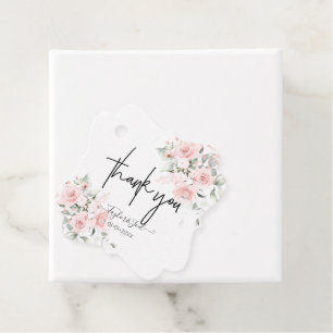 PixDezines Dusty Roses Thank You Signature Script Favour Tags