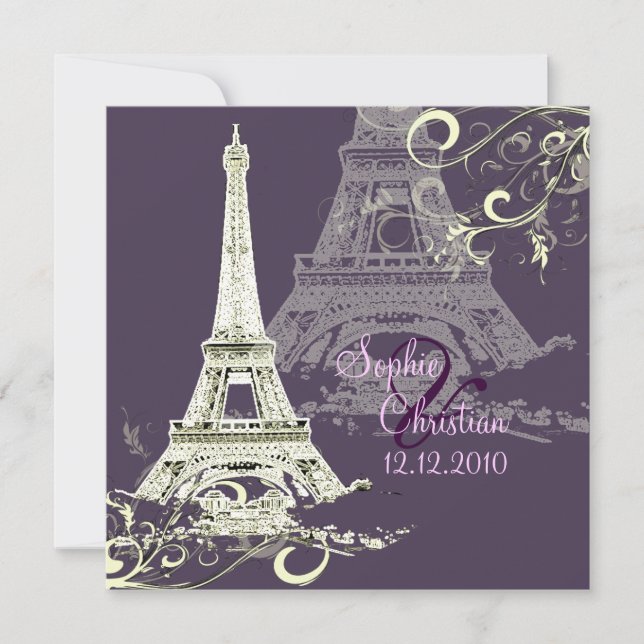 PixDezines EIFFEL TOWER INVITATIONS/DIY BACKGROUND Invitation (Front)