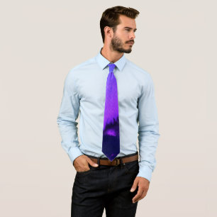 PIXDEZINES ELECTRIC PURPLE + BLUE h2o Watercolor Tie