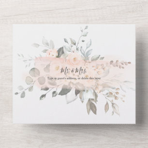 PixDezines Elegant Blush Peonies All In One Invitation