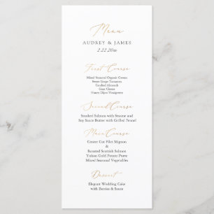 PixDezines élégant calligraphie Faux Gold Menu
