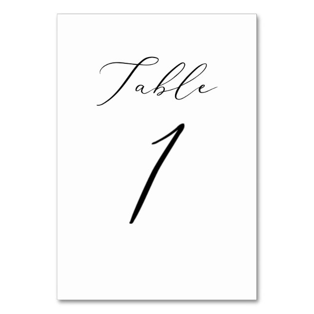 PixDezines Elegant Calligraphy Script No 1+ Table Number (Front)