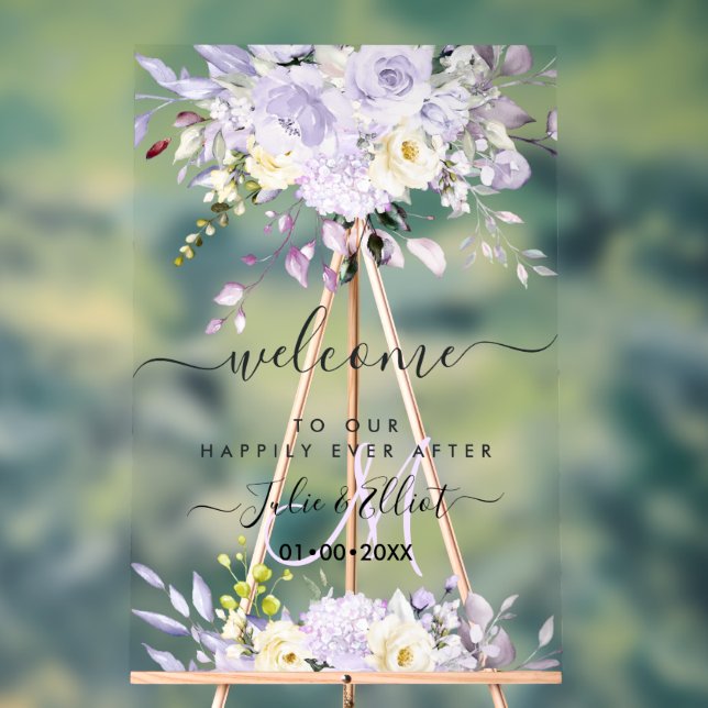 PixDezines Elegant Dusty Purple Gum Eucalyptus Acrylic Sign (Neutral)