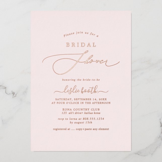 PixDezines Elegant Luxe Calligraphy Bridal Shower  (Front)