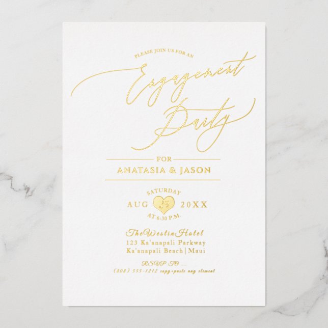PixDezines Elegant Luxe Calligraphy Engagement Foi (Front)