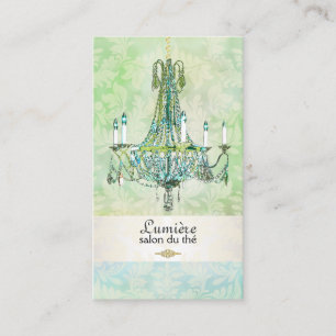 PixDezines emerald green+blue topaz chandelier Business Card