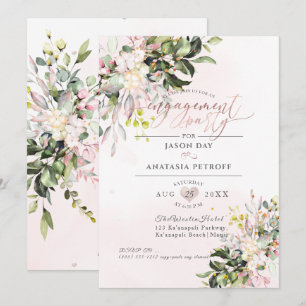PixDezines Engagement Party Blush Gum Eucalyptus Invitation