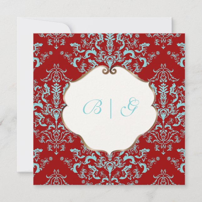 PixDezines Étienne Damask, background customizable Invitation (Front)