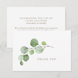 PixDezines Eucalyptus Bereavement Thank You Invitation