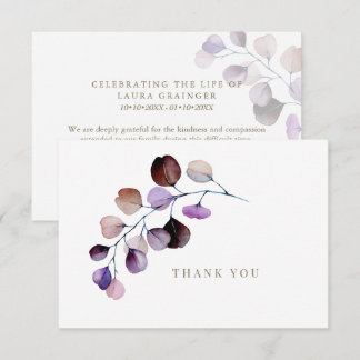 PixDezines Eucalyptus Bereavement Thank You Invitation