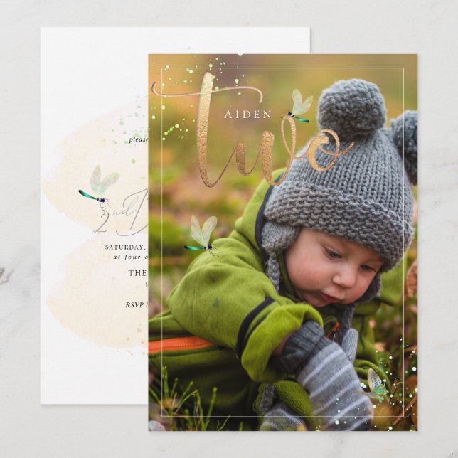 PixDezines Exploring Nature, Dragonflies 2nd Invitation (Front/Back)