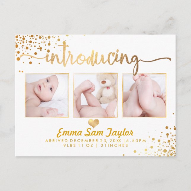 PixDezines Faire-part de naissance/Faux Gold (Devant)