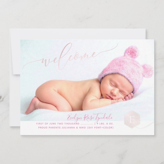 PixDezines Faire-part de naissance peigne, fille (Devant)