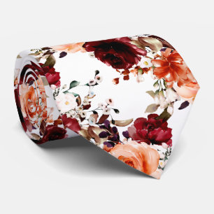 PixDezines Fall Roses n Peonies DIY Background Nec Tie
