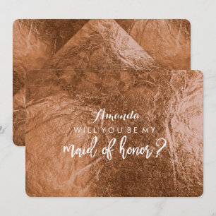 PixDezines Faux Copper Will You Be..Maid Invitation