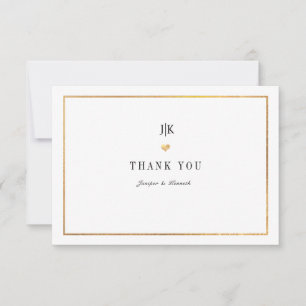 PixDezines Faux Gold Classic Thank You Note Card
