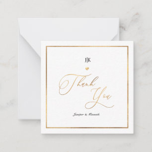 PixDezines Faux Gold Classic Thank You Note Card